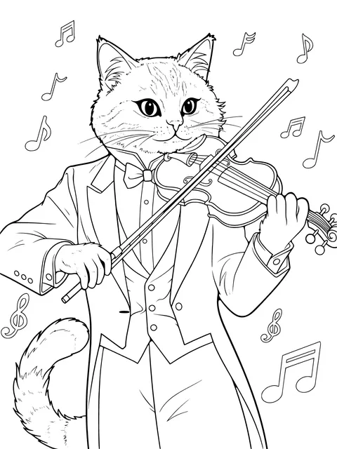 Cat Playing the Violin