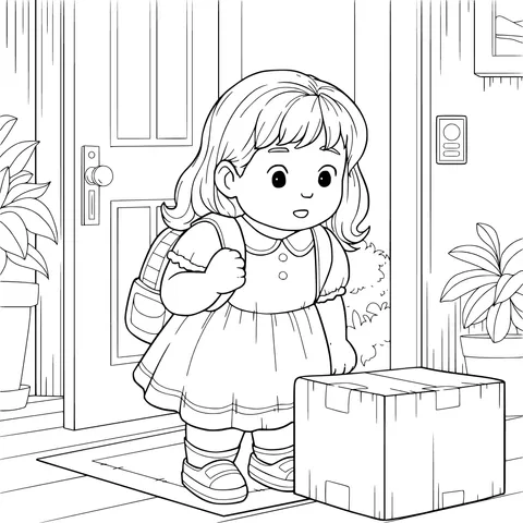 Little Girl in Front of the Door