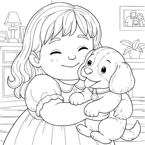 A Heart - warming Moment between a Girl and a Puppy