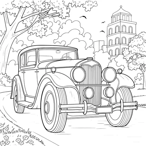 Vintage Car Landscape