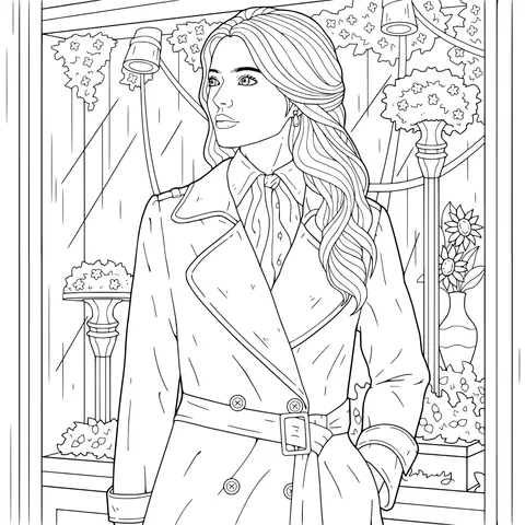Woman in Stylish Trench Coat