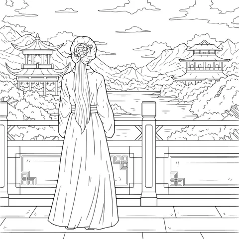 Classic Beauty Admiring the Scenery