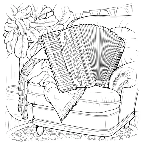 Accordion on the Sofa