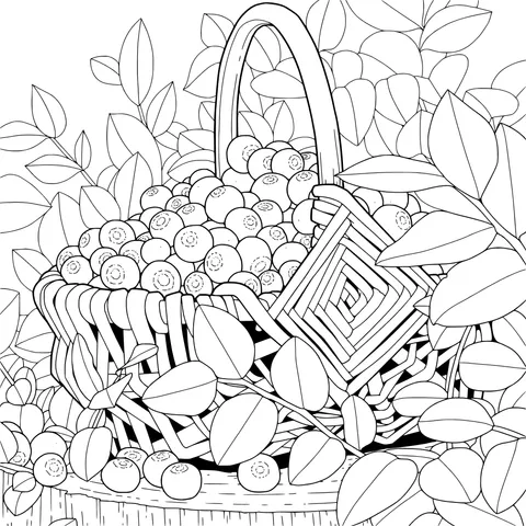 Basket Full of Blueberries