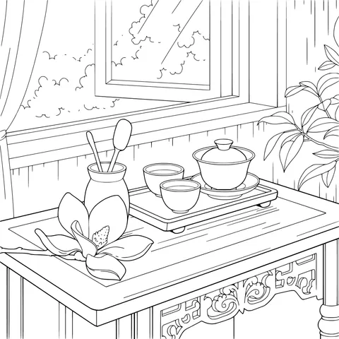Quiet Tea - scene by the Window