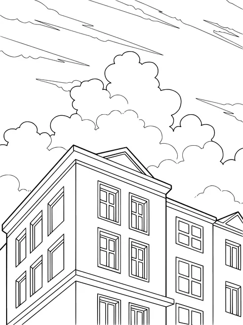 Gorgeous Clouds above the Building