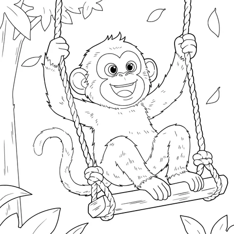 Monkey Swinging on a Swing
