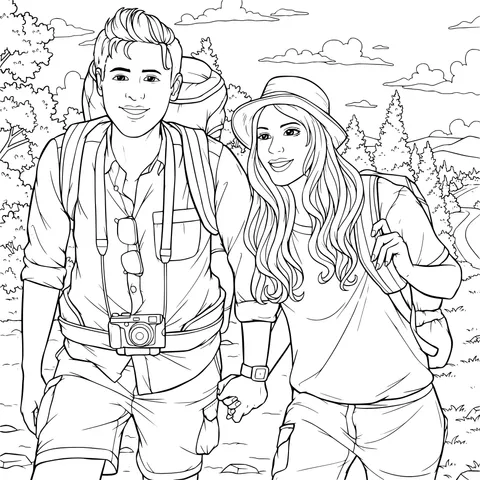 Couple on a Hiking Trip