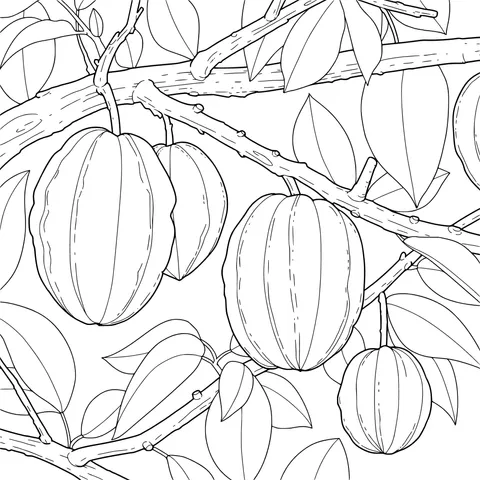 Star - fruits on the Branch