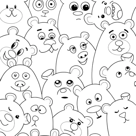Collection of Colorful Cute Bears