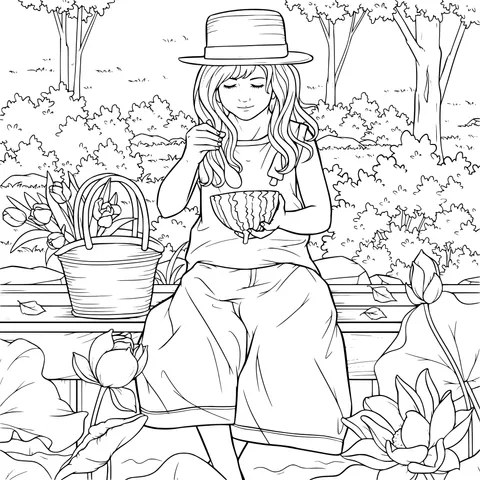 A Girl's Pleasant Summer Time