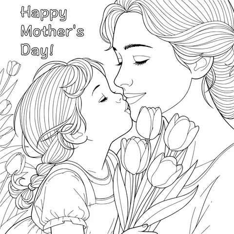 Warm Moment between Mother and Daughter