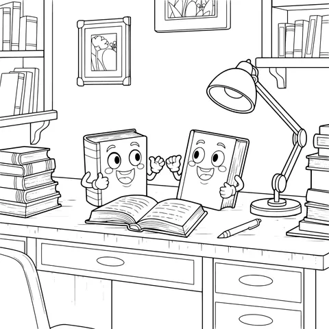 Fun - loving Books by the Desk