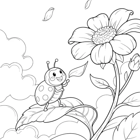 Ladybug and Flower