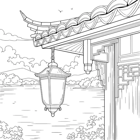 Scenery of an Ancient Pavilion by the Lake