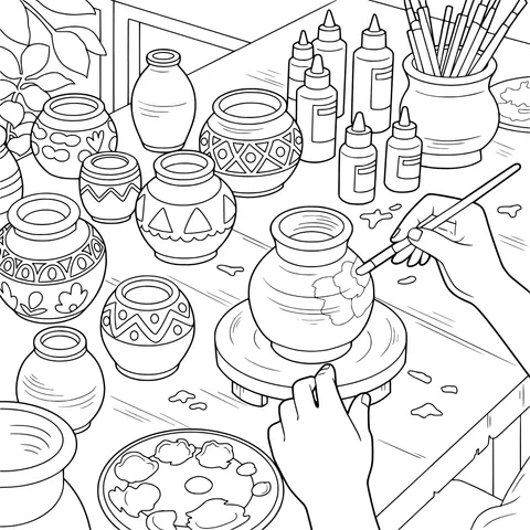 Pottery - Jar Painting Creation