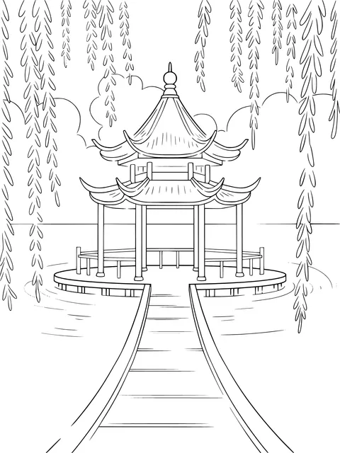 Ancient Pavilion by the Lake