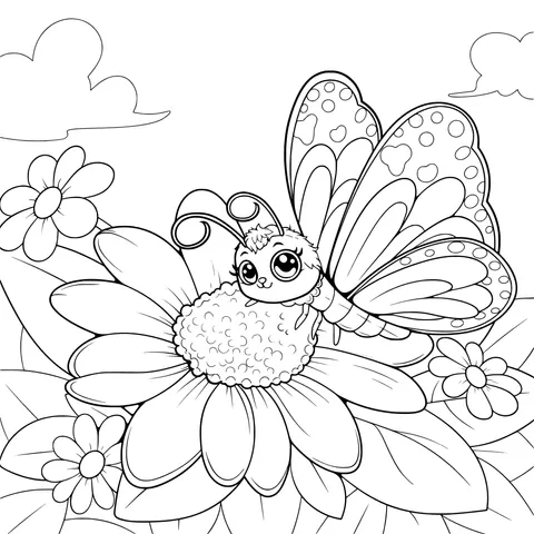 Butterfly in the Flower Bed