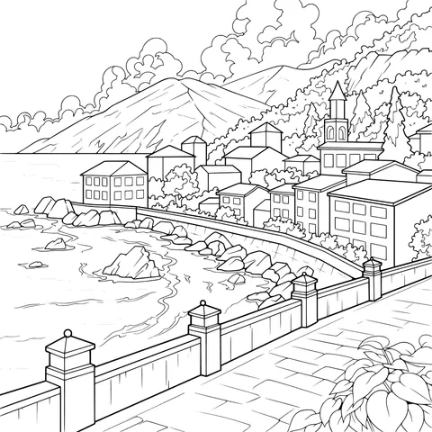 Scenery of a Seaside Town