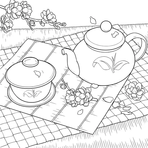 Elegant Tea - set and Spring Flowers