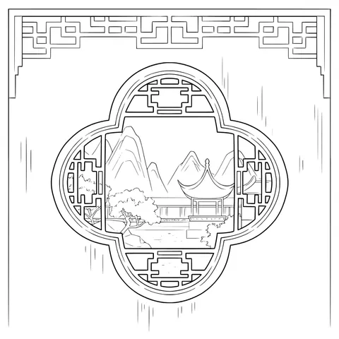 Chinese - style Window Scene