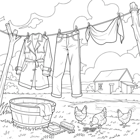 Rural Clothes - Drying Scene