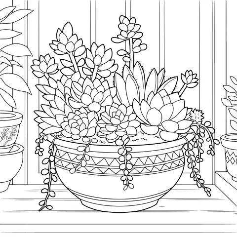 Succulent Potted Plants on the Windowsill
