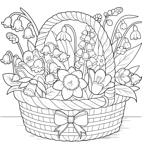 Colorful Flowers in a Basket