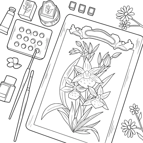 Flower Painting Scene