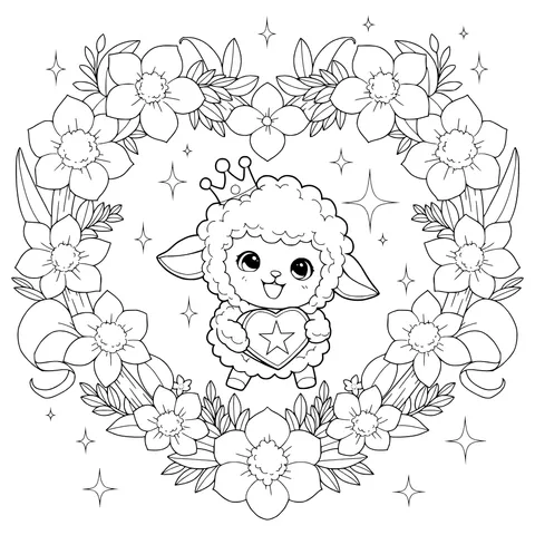 Adorable Little Lamb Illustration