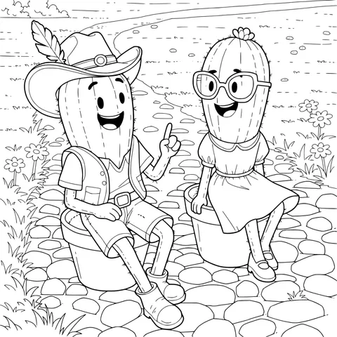Anthropomorphic Cactus Characters