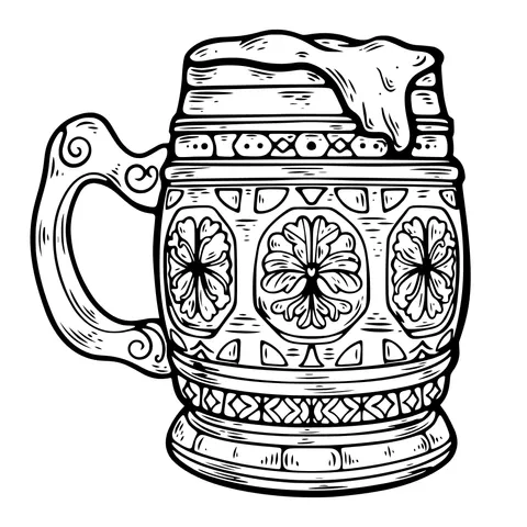 Decorated Beer Mug