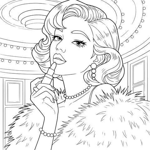 Vintage - styled Fashionable Lady