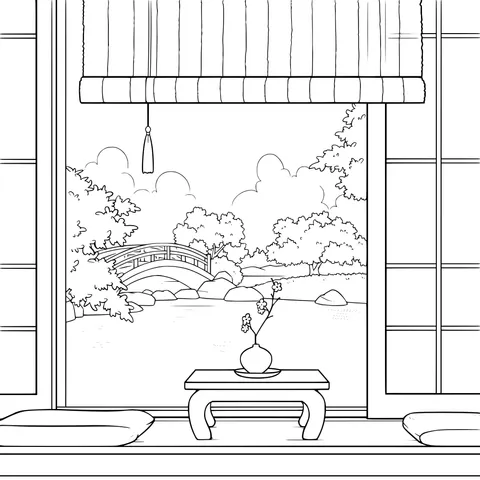 Japanese - style View by the Window