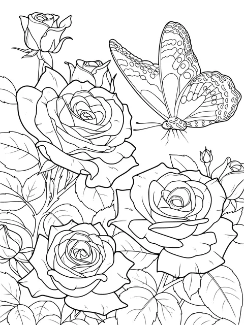 Roses and Butterfly