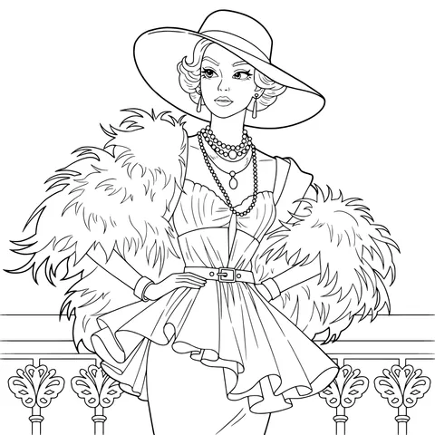 Vintage - styled Fashionable Lady