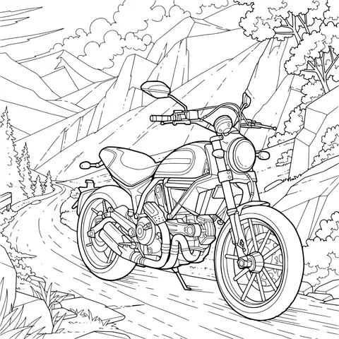 Motorcycle in the Mountains