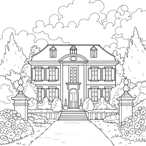 Exquisite Manor Landscape