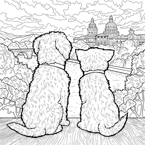 Dogs Admiring the Scenery