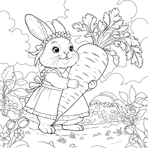 Rabbit Holding a Carrot