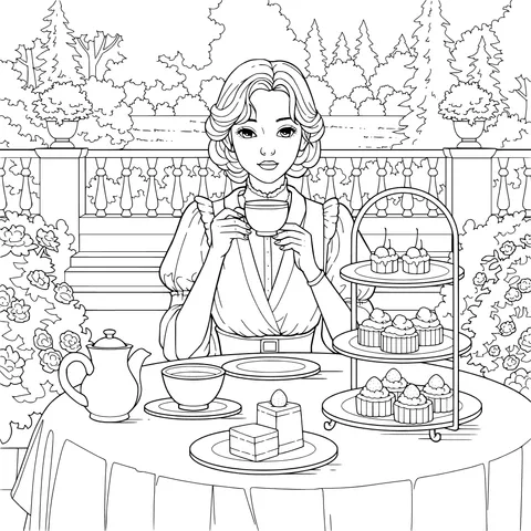 Elegant Lady's Afternoon Tea Time