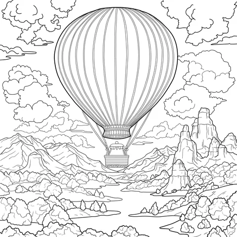 Hot Air Balloon Landscape