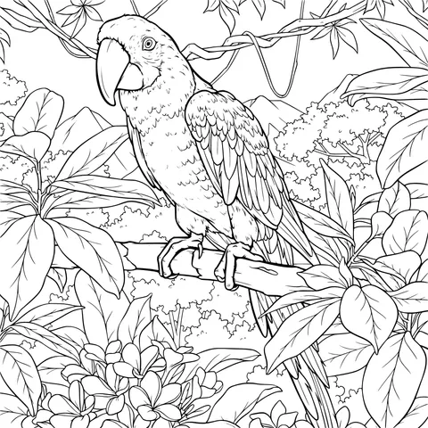 Colorful Parrot Perching Picture