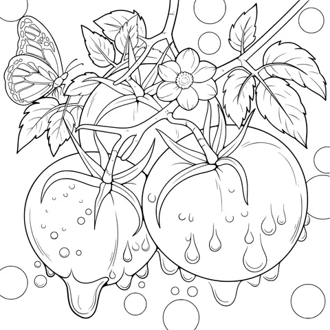 Tomatoes and Butterfly