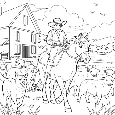 Pastoral Sheep - herding Scene