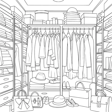 Fashionable Walk - in Closet Scene