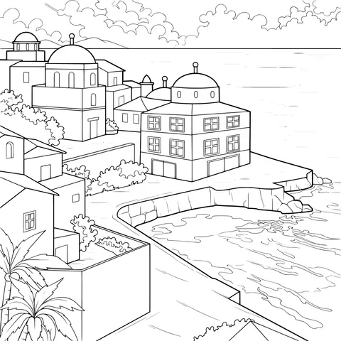 Seaside Town Scenery