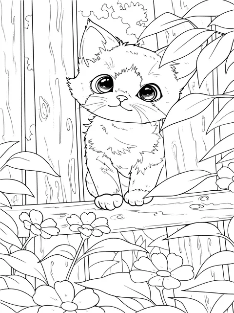 Adorable Kitten Enjoying the View