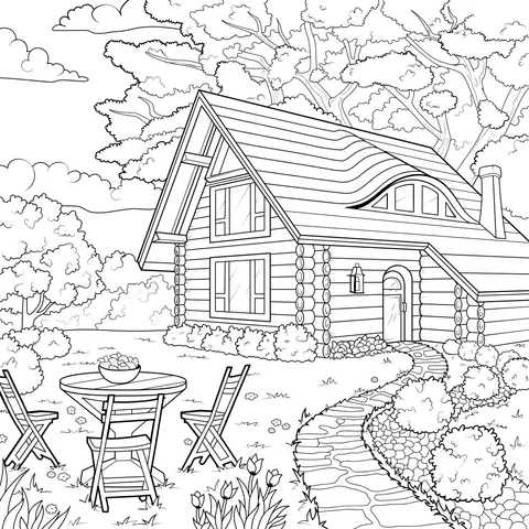 Rural Log - cabin Scenery