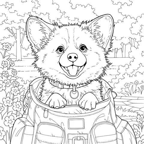 Adorable Corgi in a Backpack